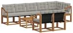 vidaXL Outdoor-Sofagarnitur mit Kissen 9-Tlg Natur und Hellgrau 3368818