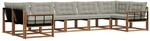 vidaXL Outdoor-Sofagarnitur mit Kissen 7-Tlg Natur und Hellgrau 3369822