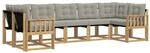 vidaXL Outdoor-Sofagarnitur mit Kissen 7-Tlg Wei&szlig; und Hellgrau 3389833