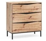 Vicco Kommode Elvano Eiche/Schwarz 79 x 85 mit 3 Schubladen Art Nr 61289