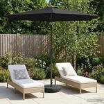 vidaXL Gartenparasol mit LED-Lichtern und Sockel 270 x 270 cm 42036263