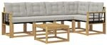 vidaXL Outdoor-Sofagarnitur mit Kissen 6-Tlg Wei&szlig; und Hellgrau 3389505