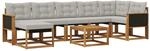 vidaXL Outdoor-Sofagarnitur mit Kissen 8 Stk Natur und Hellgrau 3382103