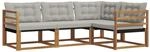 vidaXL Outdoor-Sofagarnitur mit Kissen 4-Tlg Natur und Hellgrau 3369398
