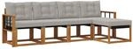 vidaXL Outdoor-Sofagarnitur mit Kissen 5-Tlg Natur und Hellgrau 3368574