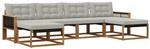 vidaXL Outdoor-Sofagarnitur mit Kissen 6 Stk Natur und Hellgrau 3381599