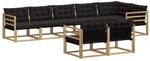 vidaXL Outdoor-Sofagarnitur mit Kissen 8 Stk Wei&szlig; und Schwarz 3388794