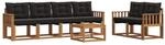 vidaXL Outdoor-Sofagarnitur mit Kissen 7-Tlg Natur und Schwarz 3368423