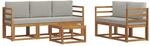 vidaXL Outdoor-Sofagarnitur mit Kissen 6 Stk Natur und Hellgrau 3365994