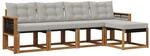 vidaXL Outdoor-Sofagarnitur mit Kissen 5 Stk Natur und Hellgrau 3381887