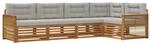 vidaXL Outdoor-Sofagarnitur mit Kissen 5 Stk Natur und Hellgrau 3383359