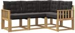 vidaXL Outdoor-Sofagarnitur mit Kissen 4-Tlg Wei&szlig; und Schwarz 3389426