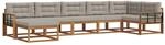 vidaXL Outdoor-Sofagarnitur mit Kissen 7-Tlg Natur und Hellgrau 3367904