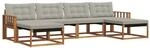 vidaXL Outdoor-Sofagarnitur mit Kissen 6-Tlg Natur und Hellgrau 3369718