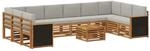 vidaXL Outdoor-Sofagarnitur mit Kissen 8 Stk Natur und Hellgrau 3384912