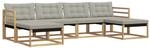 vidaXL Outdoor-Sofagarnitur mit Kissen 6 Stk Wei&szlig; und Hellgrau 3388937