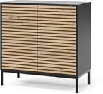 Vicco Kommode Eliza Goldkraft Eiche Anthrazit 80 x 81 mit 2 T&uuml;ren Art Nr 54753