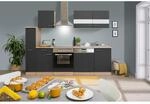 Respekta K&uuml;chenzeile KB250ESGC 250 cm Grau-Eiche Gl&auml;nzend