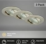 Briloner LED Einbauleuchten Attach 3er-Set Dimmbar Schwenkbar Matt-Nickel