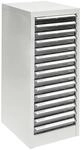 PROREGAL Schubladencontainer Kobra mit 15 Schubladen HxBxT 74 x 28 x 34 cm Lichtgrau
