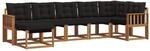 vidaXL Outdoor-Sofagarnitur mit Kissen 7-Tlg Natur und Schwarz 3368879
