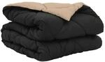 vidaXL Sommerdecke Schwarz und Taupe 220 x 155 cm Mikrofaser 42025495