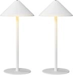 HOMCOM Tischlampe 2er Set Tischleuchte mit 3 Lichtfarben Aufladbare...