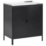 Beliani Gartenk&uuml;che VILAMA Schwarz Silber 50x80x90