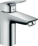 hansgrohe Waschtischarmatur Logis 100 Wasserhahn Bad mit Push-Open Ablauf Chrom