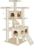 Tectake Kratzbaum Knuti 186 cm Sisal 56 x 51 x 186 cm Beige