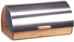 Zeller Brotkasten Bambus/Edelstahl 18,5 cm x 25 cm x 38,5 cm Silber