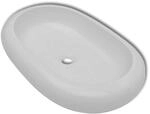 vidaXL Keramik Waschtisch Waschbecken Oval Wei&szlig; 63 x 42 cm 140673