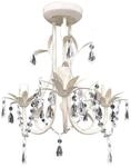 vidaXL Kronleuchter Pendelleuchte Kristall Lampe L&uuml;ster Leuchte wei&szlig; 240686