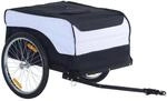 HOMCOM Fahrradanh&auml;nger max 40 kg Wei&szlig; Schwarz Stahl Oxford 140 x 77 x 65 cm