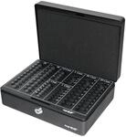 HMF 208 Geldkassette Euro-M&uuml;nzz&auml;hlbrett 25 x 18 x 9 cm Schwarz