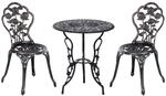 Outsunny Outdoor Bistro Set Alu Metall Bronze 60L cm x 60B cm x 67H cm