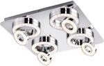Just Light. LED-Deckenleuchte Tim Chrom 40 x 40 cm