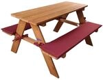 Coemo Kinder Sitzgruppen Picknicktisch aus Holz mit zwei Sitzpolstern