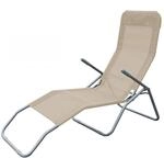 Lex Siestaliege Kippliege Sonnenliege Strandliege Gartenliege Klappbar Beige