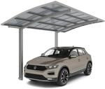 Ximax Runddach-Einzelcarport Portoforte-60 Edelstahl-Look 270,4 cm x 495,4 cm