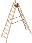 Layher 1053 Holzstehleiter nach &Ouml;-Norm Z1501 2x10 Sprossen