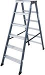 Krause Doppelleiter SePro D 2 x 6 Stufen 130 cm x 50 cm x 119 cm Eloxiert