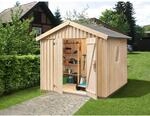 Weka Holz-Gartenhaus Natur Satteldach Unbehandelt 240 cm x 286 cm