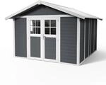 Grosfillex Kunststoff Gartenhaus Ger&auml;tehaus Deco 11 m2 Dunkelgrau