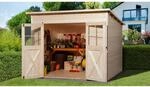 Weka Holz-Gartenhaus Triest Pultdach Unbehandelt 299 cm x 299 cm