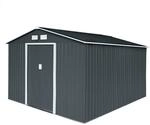 Hattoro S300 Metall Ger&auml;tehaus mit Bodenrahmen 12,5 m&sup3; Satteldach Dunkelgrau