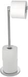 Wenko Stand Toilettenpapierhalter 2 in 1 Gl&auml;nzend Edelstahl 21 x 55 x 17 cm