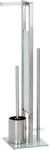 Wenko Stand WC-Garnitur Rivalta Silber Matt 70 cm x 18 cm x 20 cm
