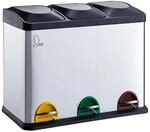 Svita TC3X15 M&uuml;lleimer Papierkorb Edelstahl Treteimer Abfalleimer Recycling 45L
