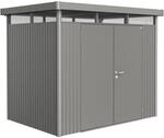 Biohort Metall-Ger&auml;tehaus HighLine Quarzgrau-Metallic 4,6 m&sup2; Doppelt&uuml;r